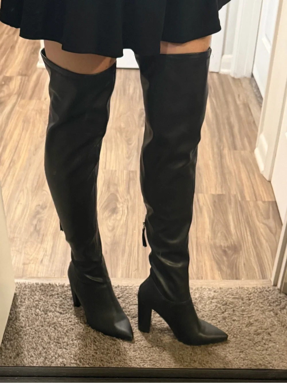 Madden Girl Black Over-the-Knee Pointed-Toe Boots